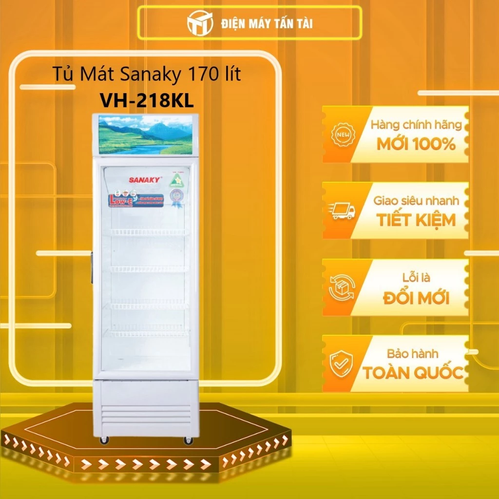 Tủ Mát Sanaky 170 lít VH-218KL 1 cửa KHÔNG INVERTER - GIAO TOÀN QUỐC - CHỈ MIỄN PHÍ HCM