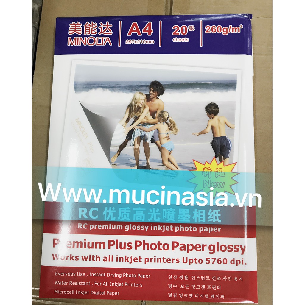 Giấy in ảnh minolta rc-270g chống nước khổ a4