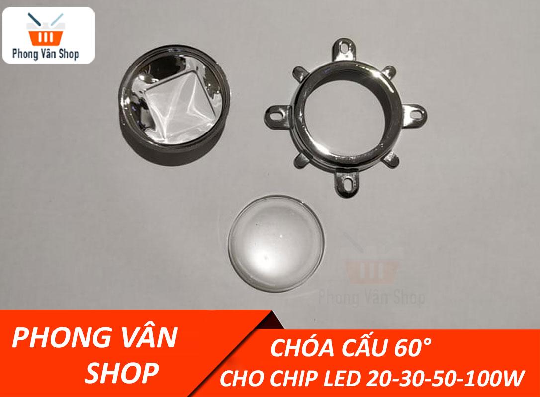 Bộ Chóa led cầu 60 độ cho chip led 20,30,50,100W - Chóa Cầu