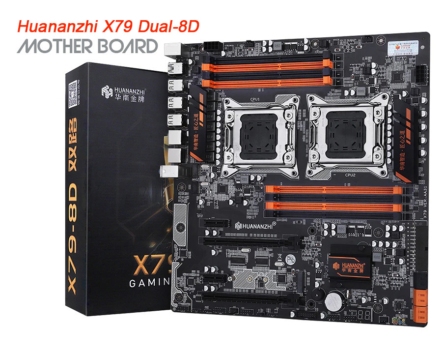 Mainboard HUANANZHI X79 Dual-8D. Bo Mạch Chủ X79 dual-8D, LGA 2011. Hàng mới 100% full box. Đầyđủ phụ kiện. BH 12T