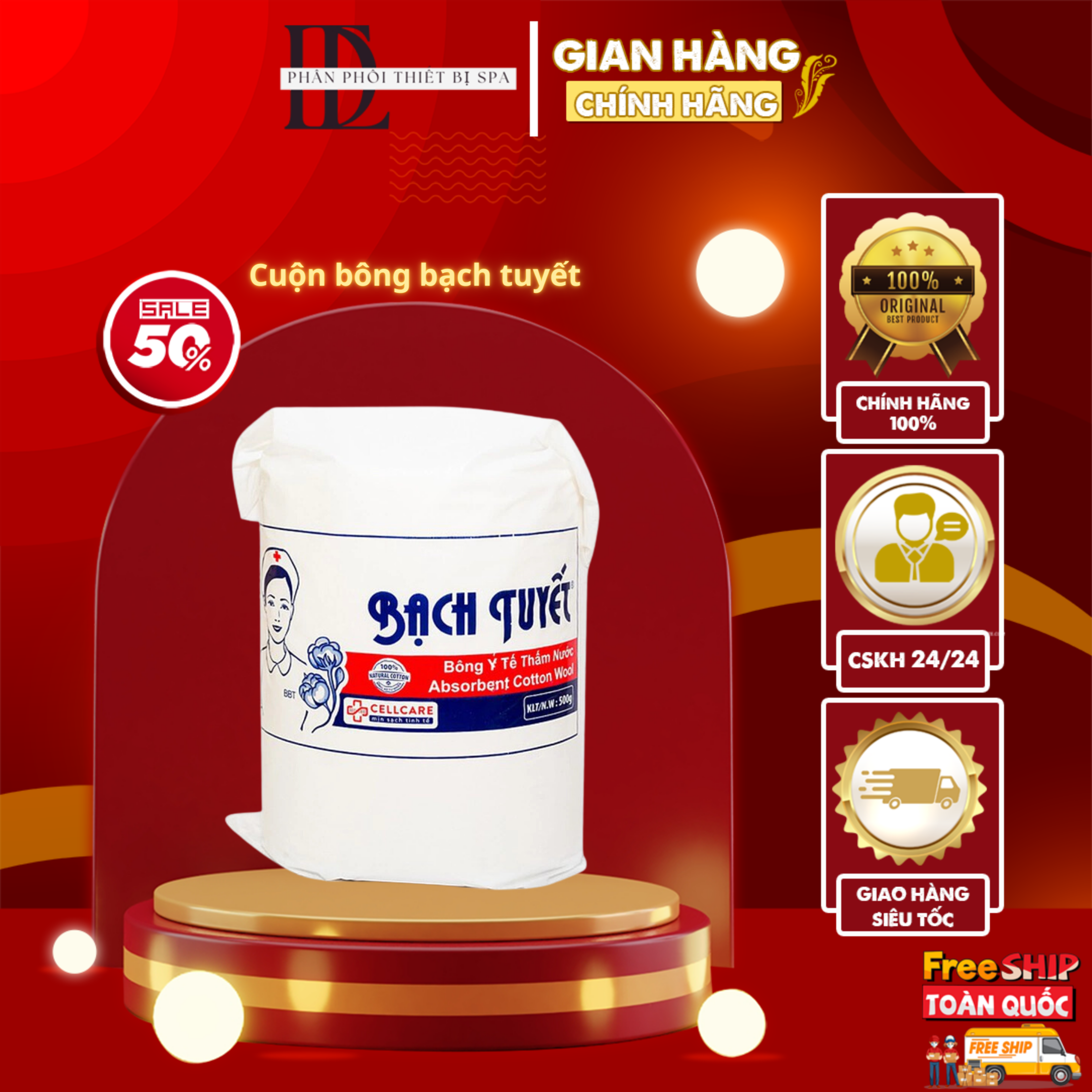 Bông y tế cuộn - loại 1 kg - bông bạch tuyết