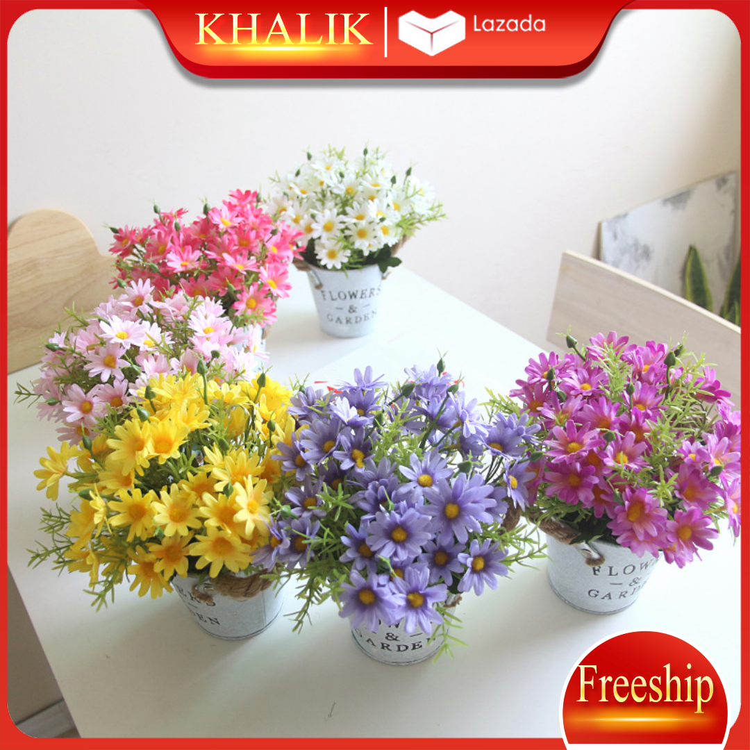 [FREESHIP] Hoa giả trang trí để bàn, châu hoa trang trí KHALIK - FLOWER GARDEN - HF001  (nhiều màu lựa chọn)