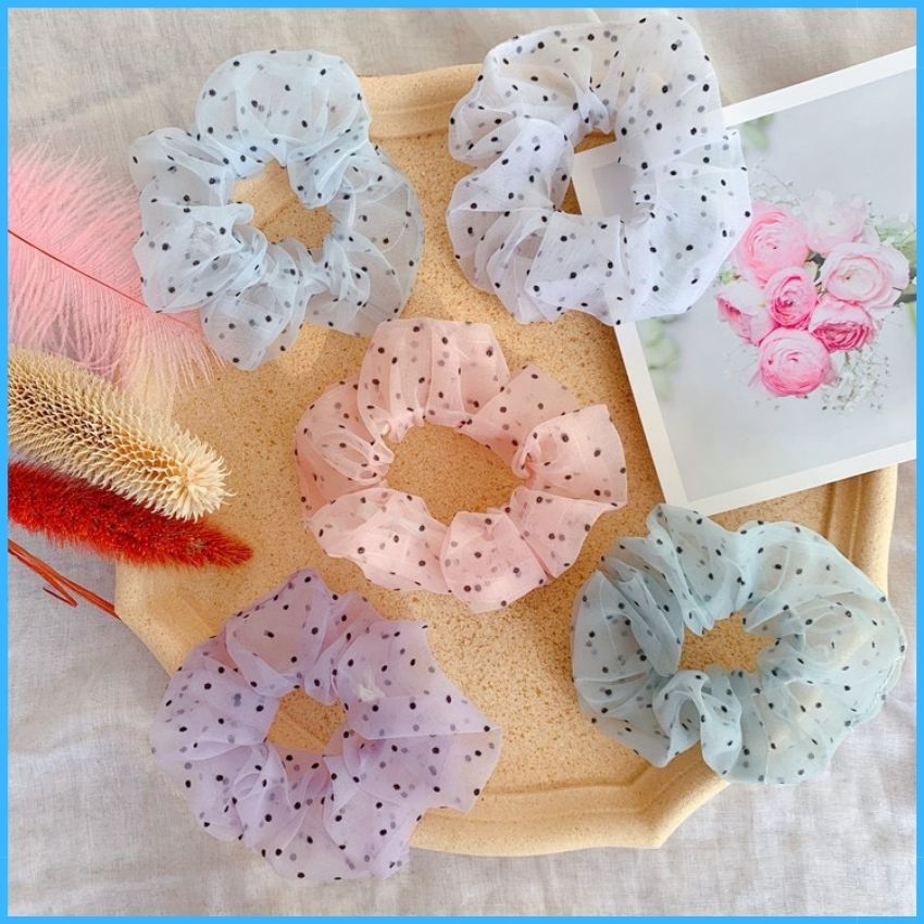 Dây cột tóc srunchies bươm bướm chất vải voan mềm mại thun co giãn siêu bềnphụ kiện tóc hàn quốc xinh lung linh