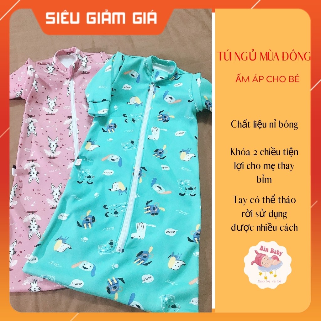 Túi ngủ cho bé mùa đông - Áo ngủ ấm áp mùa đông cho bé