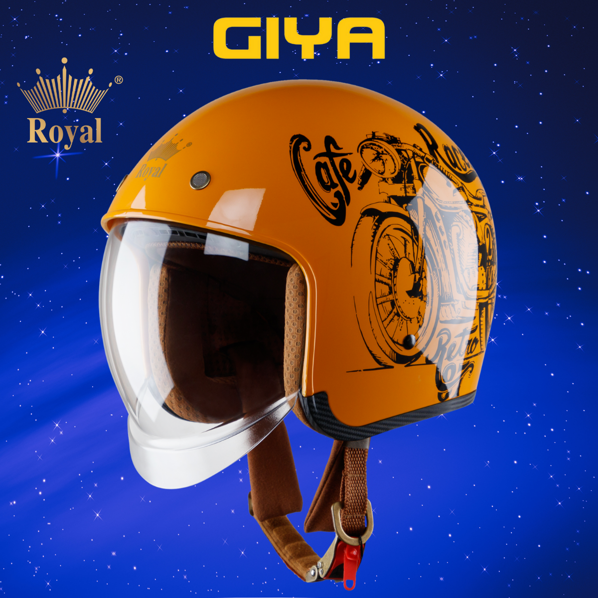 Nón bảo hiểm 3/4 Royal M139 có kính âm tem V7 bóng, mũ xe máy tháo lót và kính dễ dàng để vệ sinh, phù hợp cho cả nam và nữ - Giya Helmet