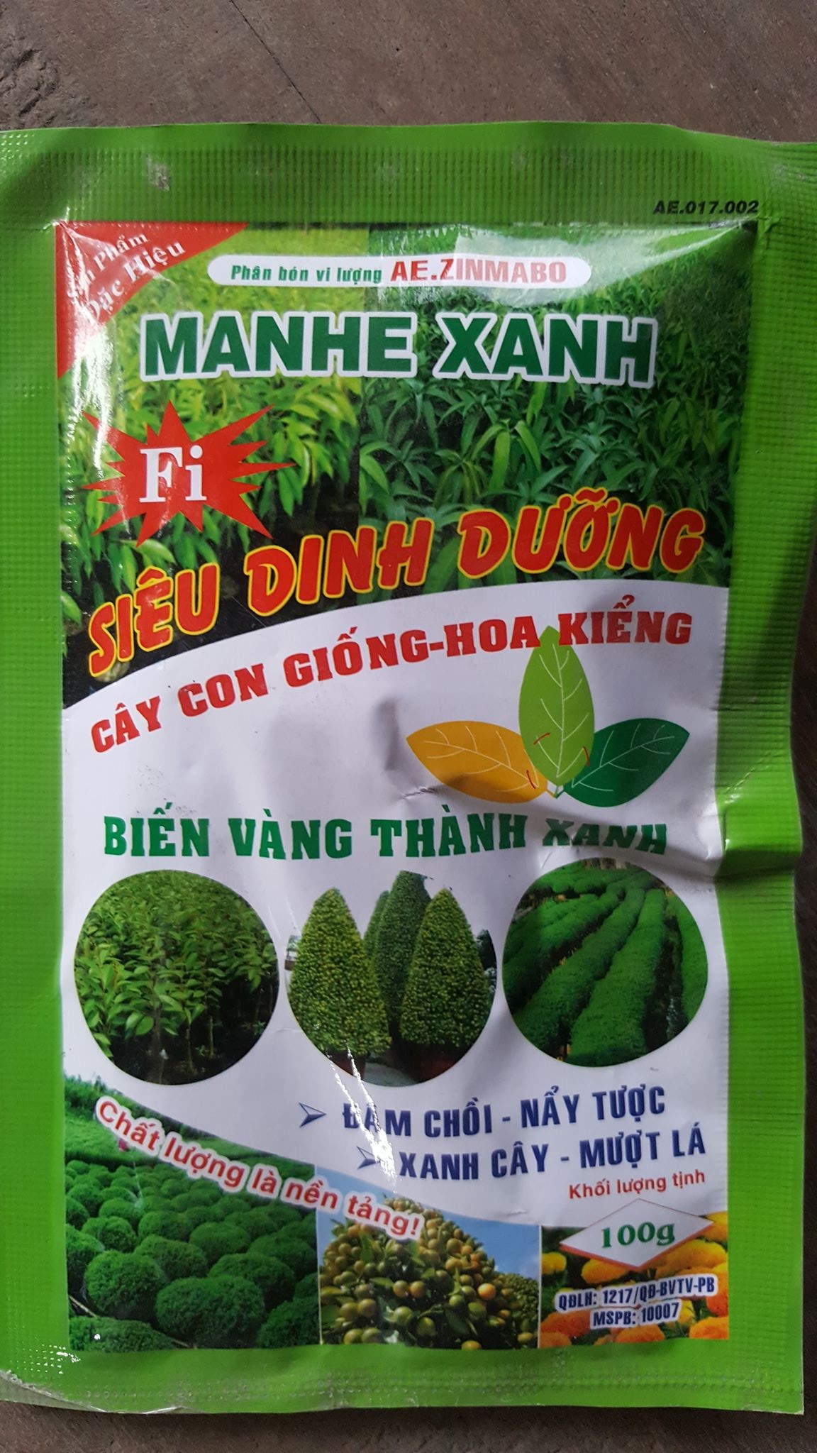 PHÂN BÓN VI LƯỢNG MANHE XANH - GÓI 100G