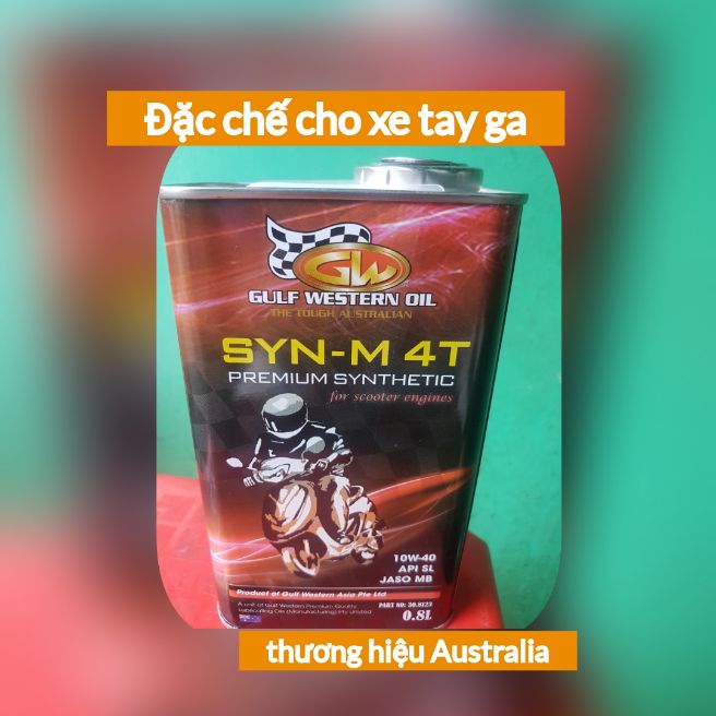 Đặc chế xe tay ga,thương hiệu Úc,GULF WESTERN,10W40.800ml.Nhập khẩu Singapore