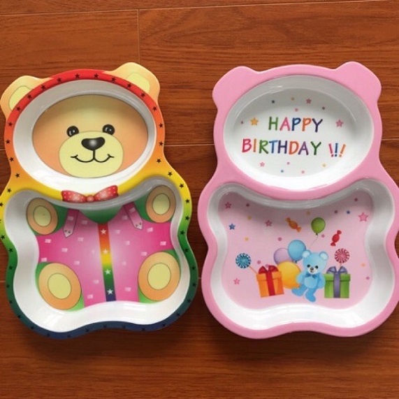 Rẻ vô địch ⚡ Bát ăn dặm cho bé, bát hình gấu loại to có 2 ngăn, chất lượng, giá rẻ