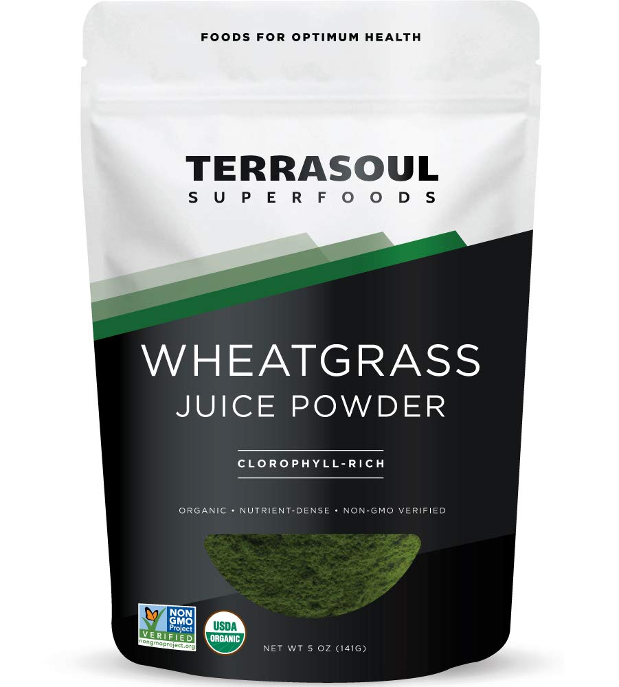 Bột nước ép cỏ lúa mì hữu cơ Terrasoul Superfoods (Organic Wheatgrass Juice Powder) -141gr