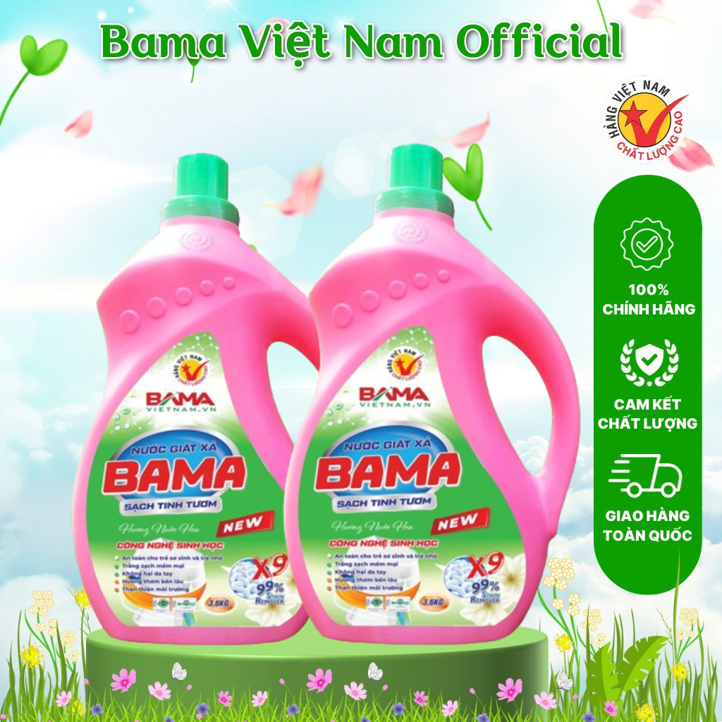 Combo 2 Nước Giặt Xả Sinh Học Bama 3,6 Lít  - Bama Việt Nam