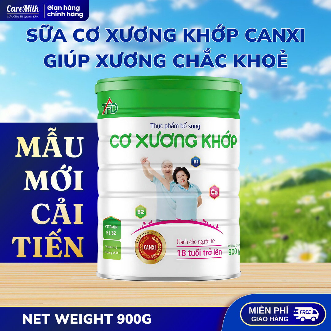 Sữa Bột Cơ Xương Khớp SAC Bổ Sung Canxi Cải Thiện Sức Đề Kháng, Giúp Ăn Ngon Ngủ Ngon, Giảm Tê Bì Tay Chân Lon 900 Gram