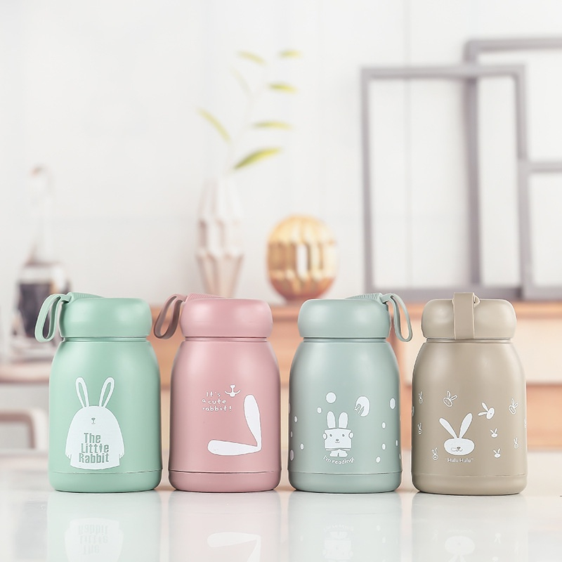 Bình đựng nước giữ nhiệt lõi thuỷ tinh bọc nhựa lúa mạch Cốc cách nhiệt hai lớp 320ml