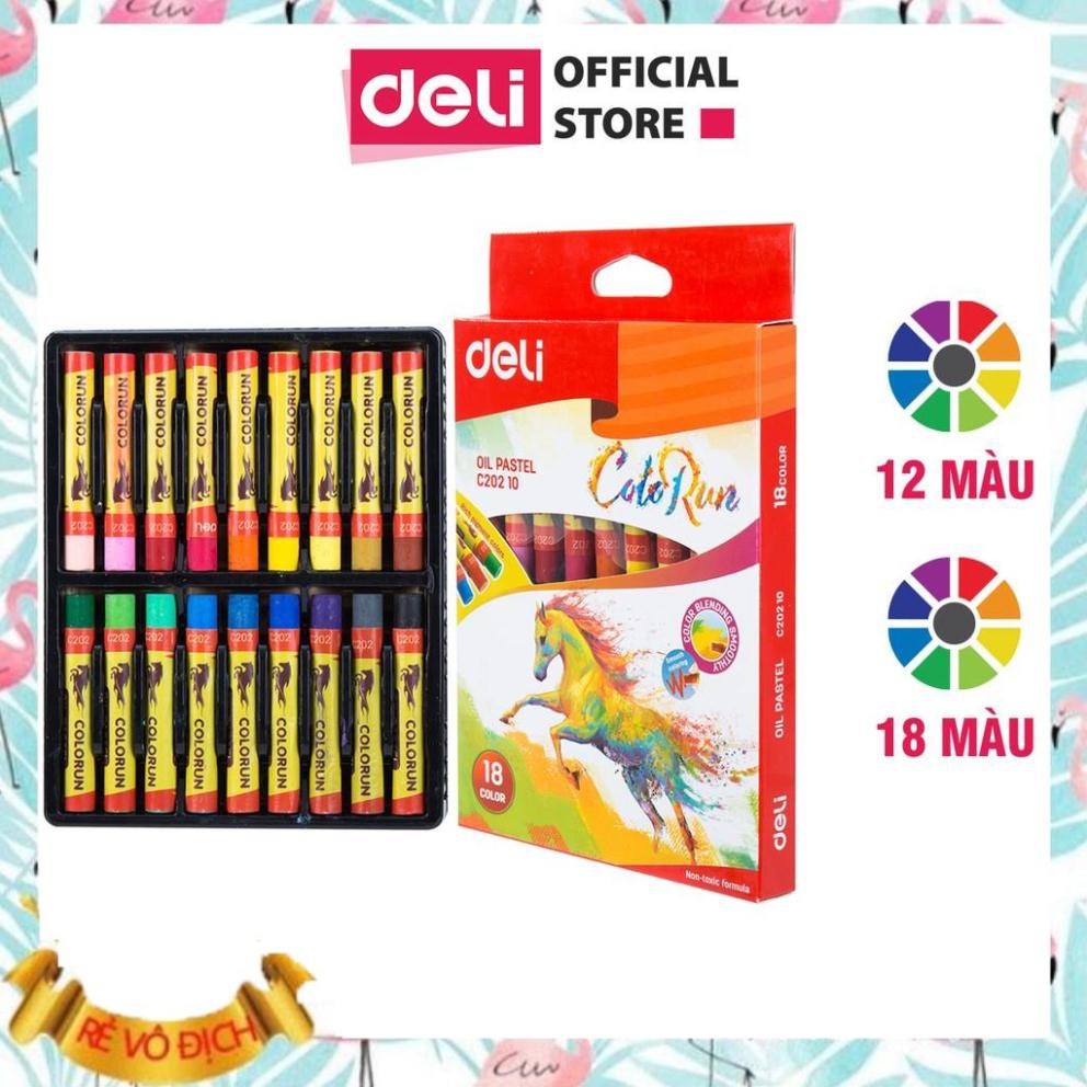 [HCM]Bút sáp dầu 12 màu/18 màu -  Deli EC20200/EC20210
