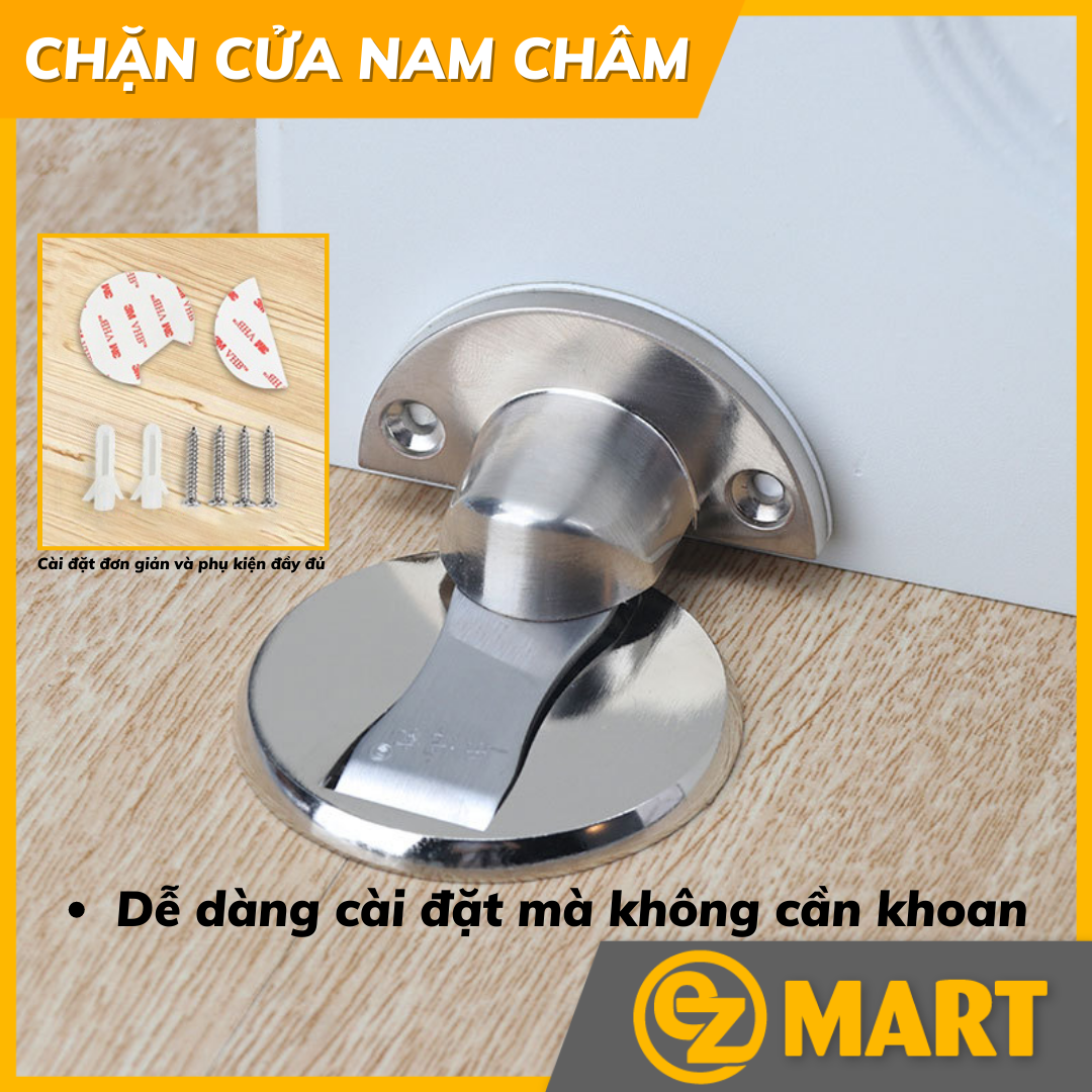 [HCM]Chặn Cửa Hít Nam Châm Dán Sàn - Tặng Kèm miếng dán 3M & ốc vít