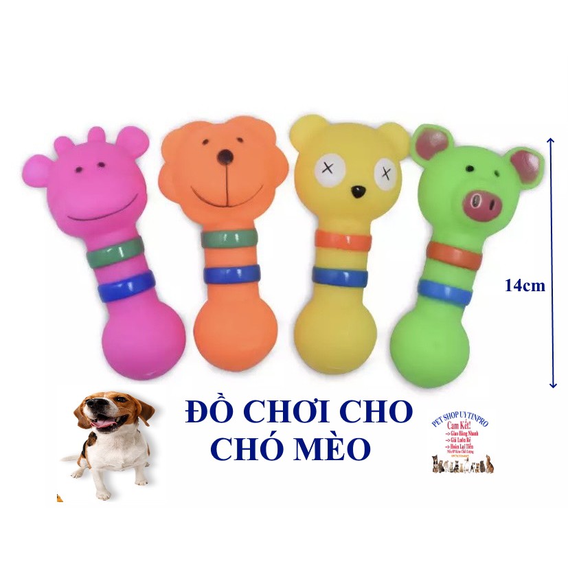 ĐỒ CHƠI CHO CHÓ MÈO THÚ CƯNG PET Đầu hình đầu thú Chất liệu nhựa dẻo Dài 14cm Giúp thú cưng thư giãn Xả stress