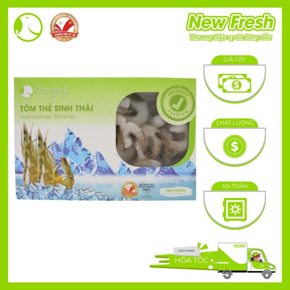 [HỎA TỐC HCM] Tôm Thẻ Sinh Thái Hữu Cơ Bóc Nõn Size Lớn - Hộp 500Gr