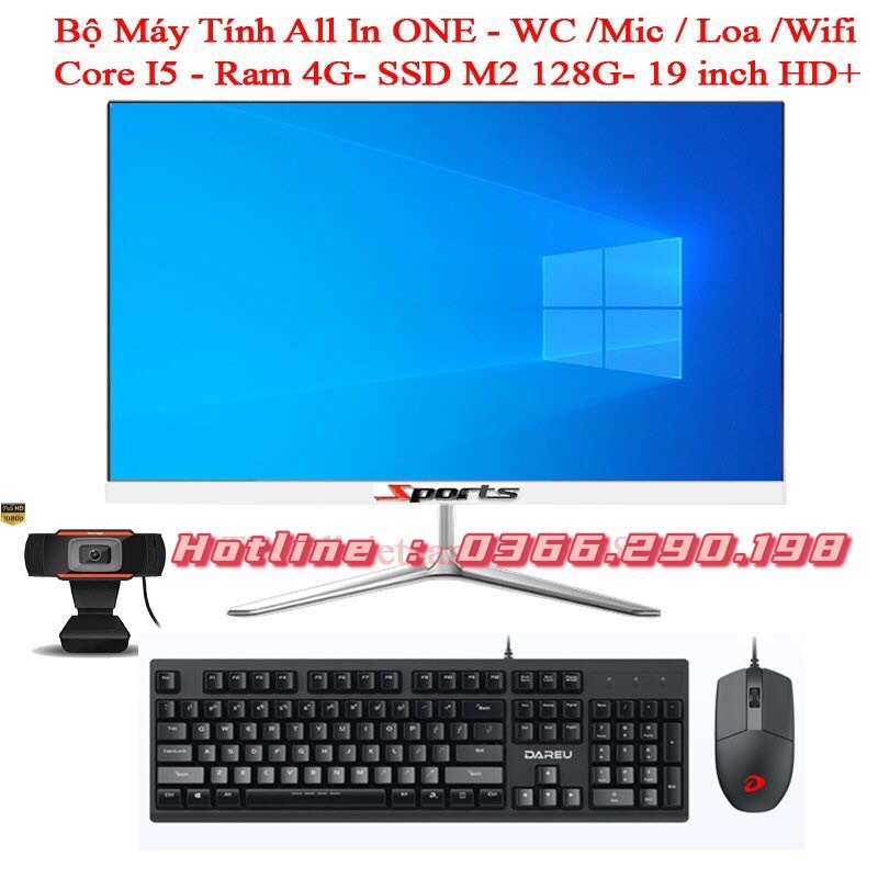 Trọn bộ máy tính all in one thế hệ mới - core i5 - ram 4g - ssd m2 128g