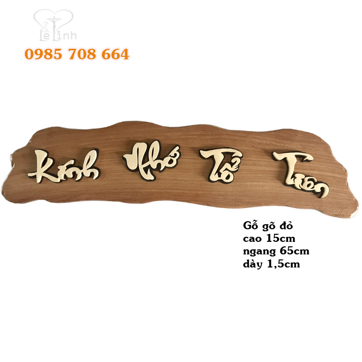 Tấm chữ kính nhớ tổ tiên gỗ gõ đỏ
