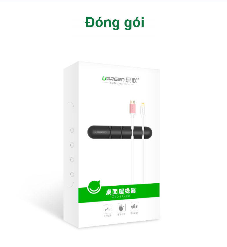 Giá đỡ kẹp dây sạc điện thoại, dây âm thanh, dây cáp mạng... 4 khe cài và 7 khe cài UGREEN LP114 Giá đỡ kẹp dây sạc điện thoại, dây âm thanh, dây cáp mạng... 4 khe cài và 7 khe cài UGREEN LP114