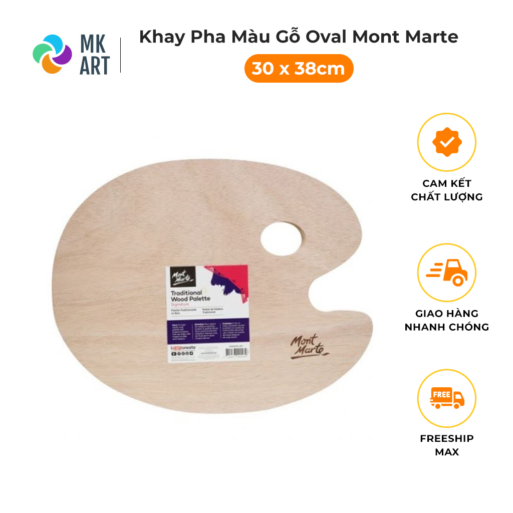 Khay pha màu gỗ Mont Marte - Pallete gỗ