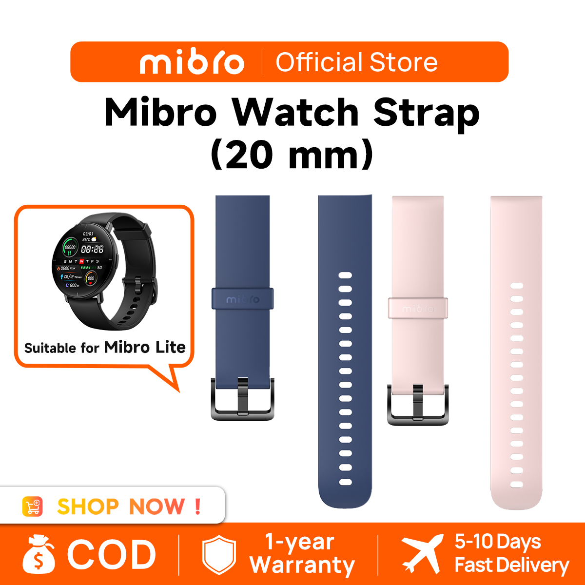 Dây đeo đồng hồ 20 mm thay thế cho Đồng hồ thông minh Mibro Lite Dây đeo đồng hồ đầy màu sắc chính hãng