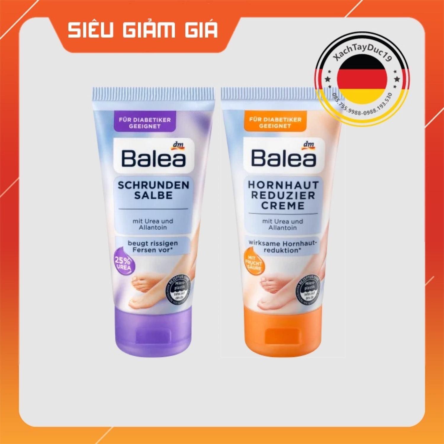 Kem Dưỡng Gót Chân Balea 50ml của Đức cấp ẩm chống khô nẻ nứt gót chân