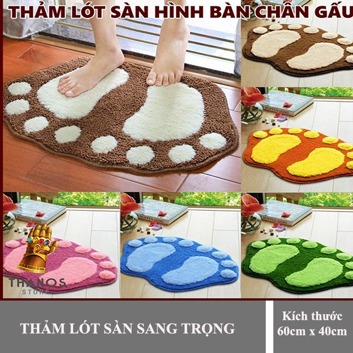 [ THẢM HÚT SIÊU THẤM ] - THẢM LÓT SÀN NHÀ - THẢM CHÙI CHÂN HÌNH CHÂN GẤU