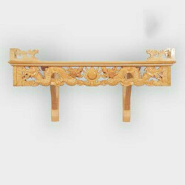 ban bàn thờ treo gỗ sồi kích thước dài 100 cm bao gồm cả chân đỡ