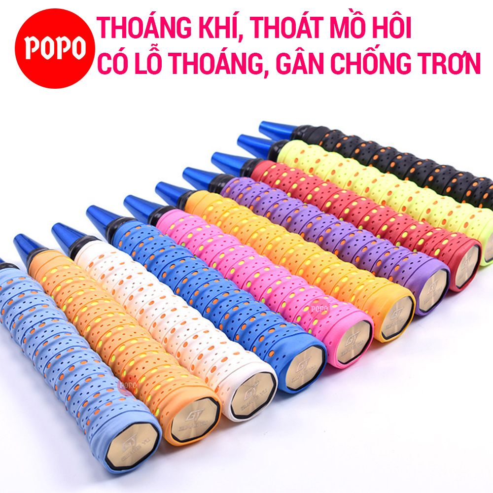 Quấn cán vợt cầu lông POPO GY105 có lỗ thoáng khí, gân chống trơn, chất liệu mềm mại SPORTY