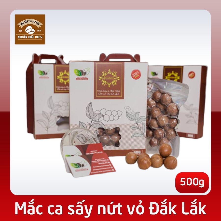 Hạt mắc ca (Macca) Dak Lak (Đắk Lắk) sấy nứt vỏ tự nhiên Nguyên Phương 500g tặng kèm đồ tách vỏ - Đặc sản Tây Nguyên