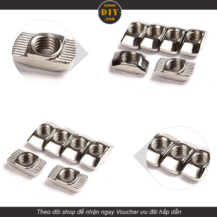 Bộ 10 đai ốc xoay chữ t cho nhôm định hình 2020 2040 3030