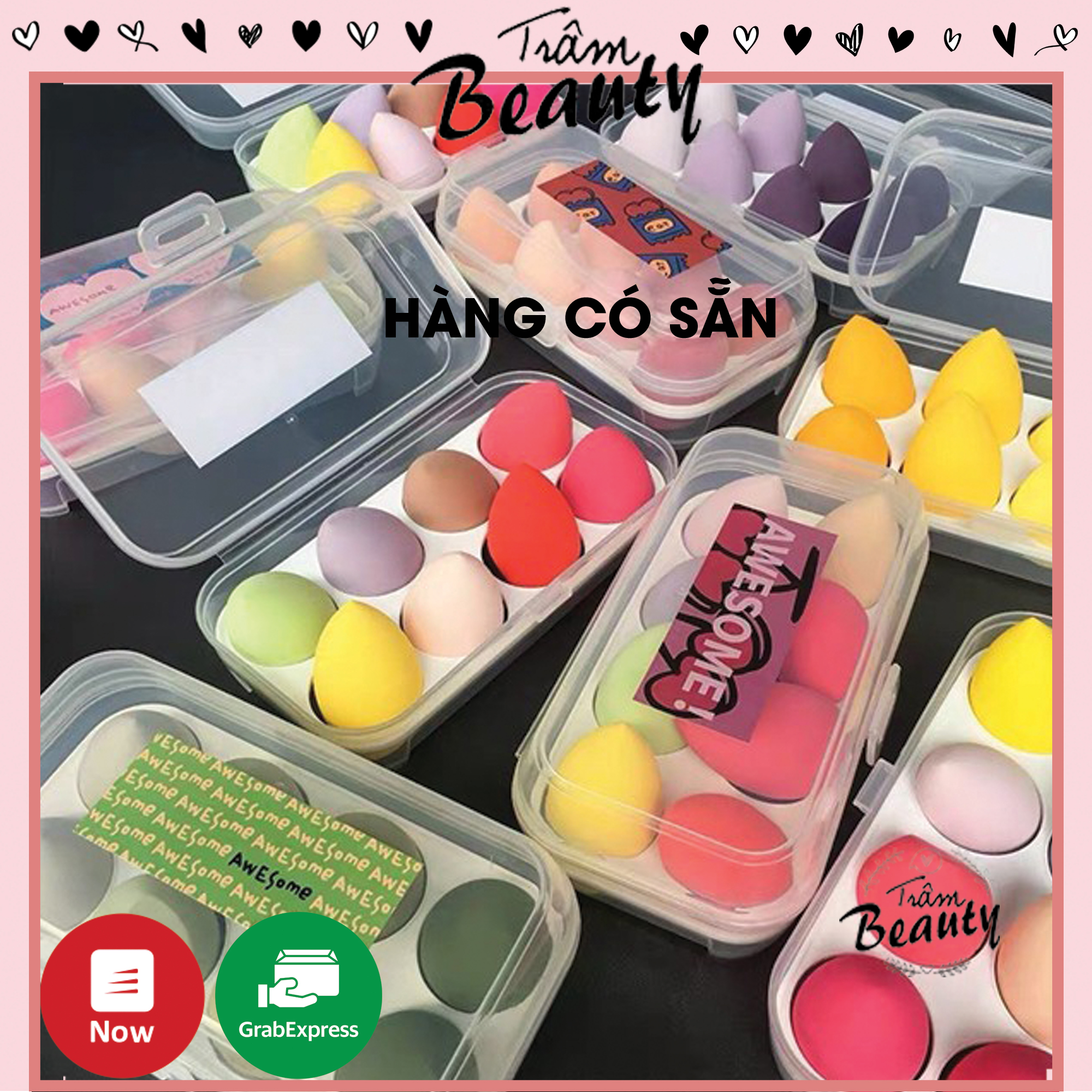 Bông mút trang điểm, mút tán kem nền - awesome mix nhiều loại màu ngẫu nhiên