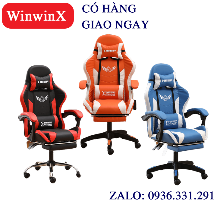 Ghế Xoay Chơi Game, Ghế Gaming Bọc Da PU Mẫu Mới 2022 Hàng Nhập Khẩu Chất Lượng Cao
