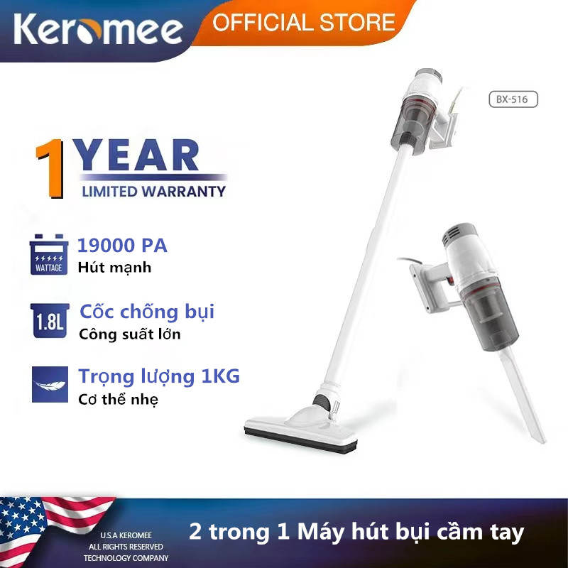 Keromee Máy hút bụi/ Máy hút bụi không dây / máy hút bụi cầm tay / Máy hút bụi di động / Máy hút bụi hút mạnh / Máy hút bụi có công suất hút mạnh with Bộ lọc HEPA
