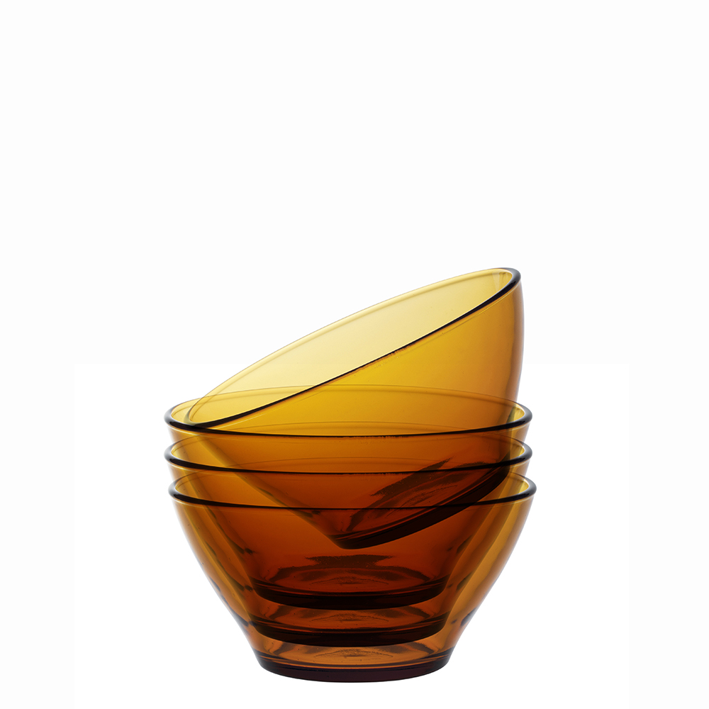 Bộ 4 tô D2004D Duralex - Lys Vàng Amber 13.6cm Thủy tinh cường lực cao cấp Pháp