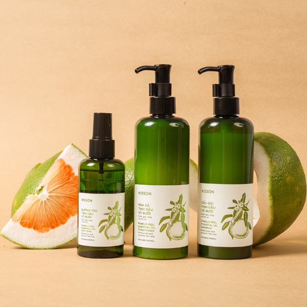 Bộ 3 sản phẩm chăm sóc tóc tinh dầu vỏ bưởi giúp phục hồi hư tổn, giảm gãy rụng và kích thích mọc tóc