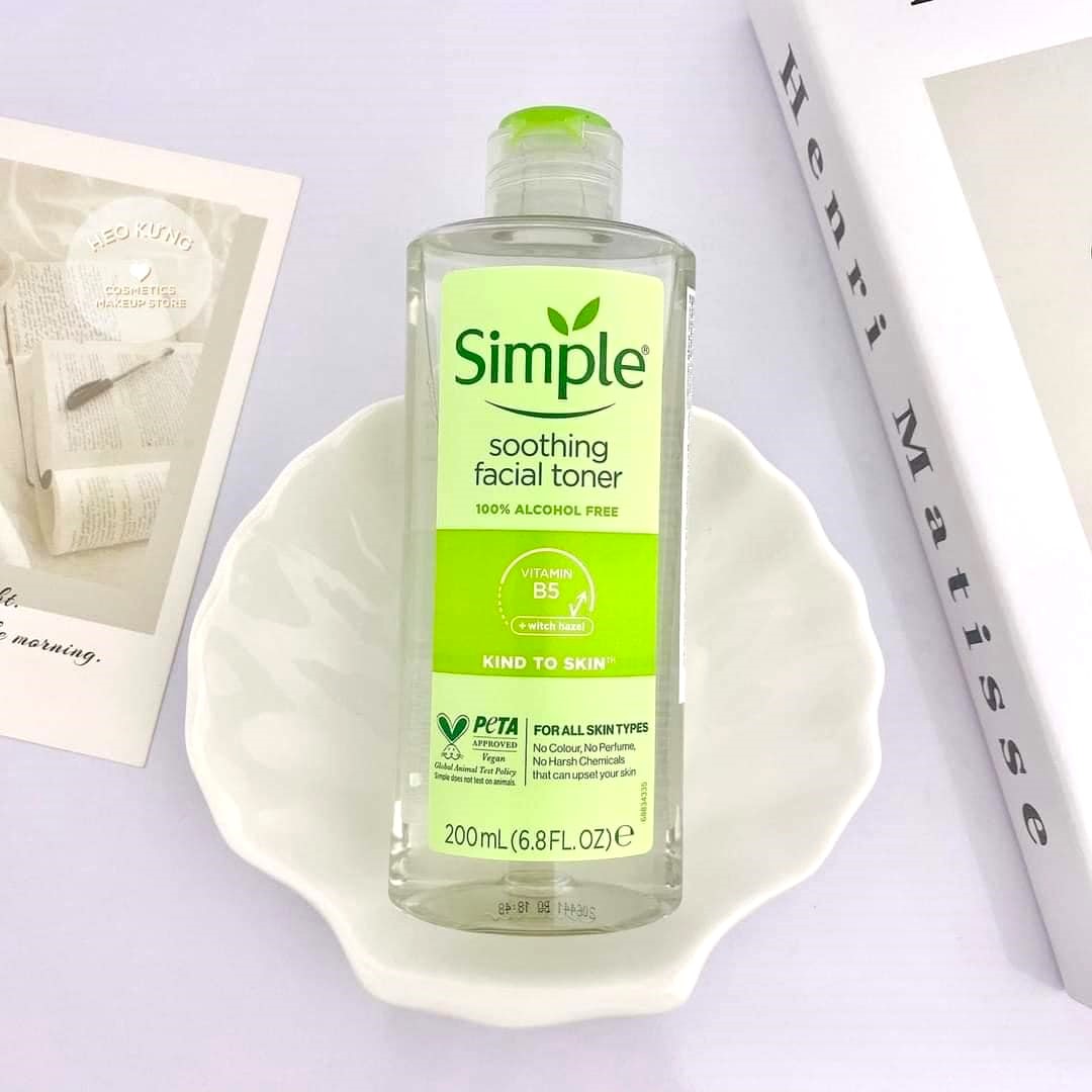 Nước hoa hồng toner simple 200ml - mẫu mới