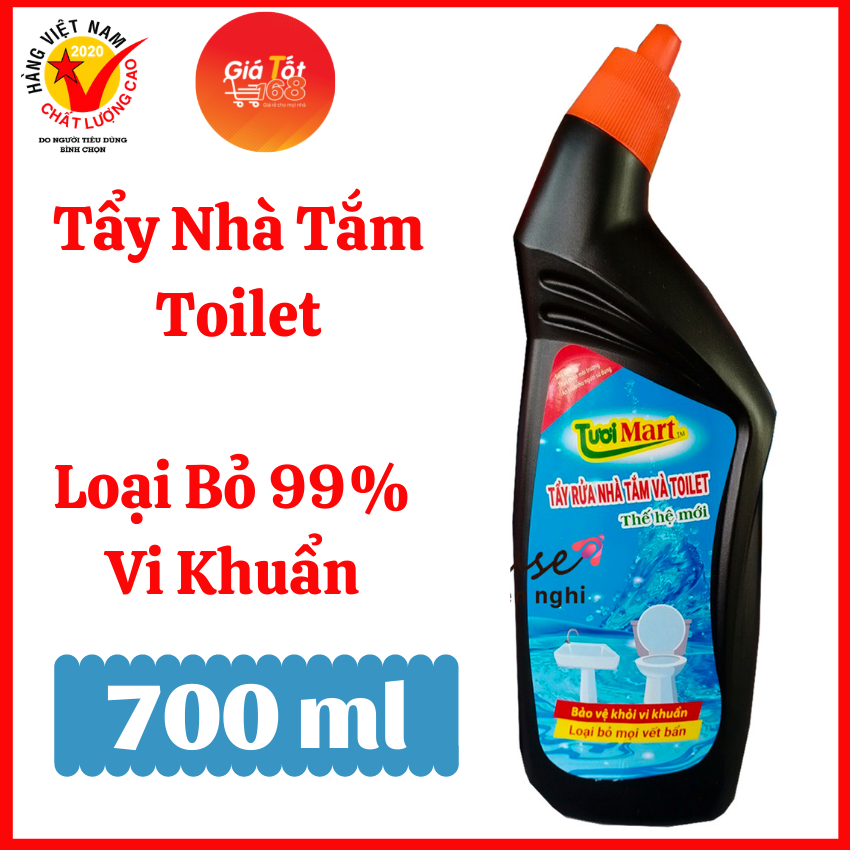Chai tẩy bồn cầu - Chai tẩy toilet - HÀNG SIÊU THỊ - TươiMart 700ml - Hàng Việt Nam Chất Lượng Cao - Nước vệ sinh tẩy nhà vệ sinh - Sản phẩm tương đương các sản phẩm cùng loại, Vim, Hando,Gift..... - Giá sỉ tại - Giá Tốt 1