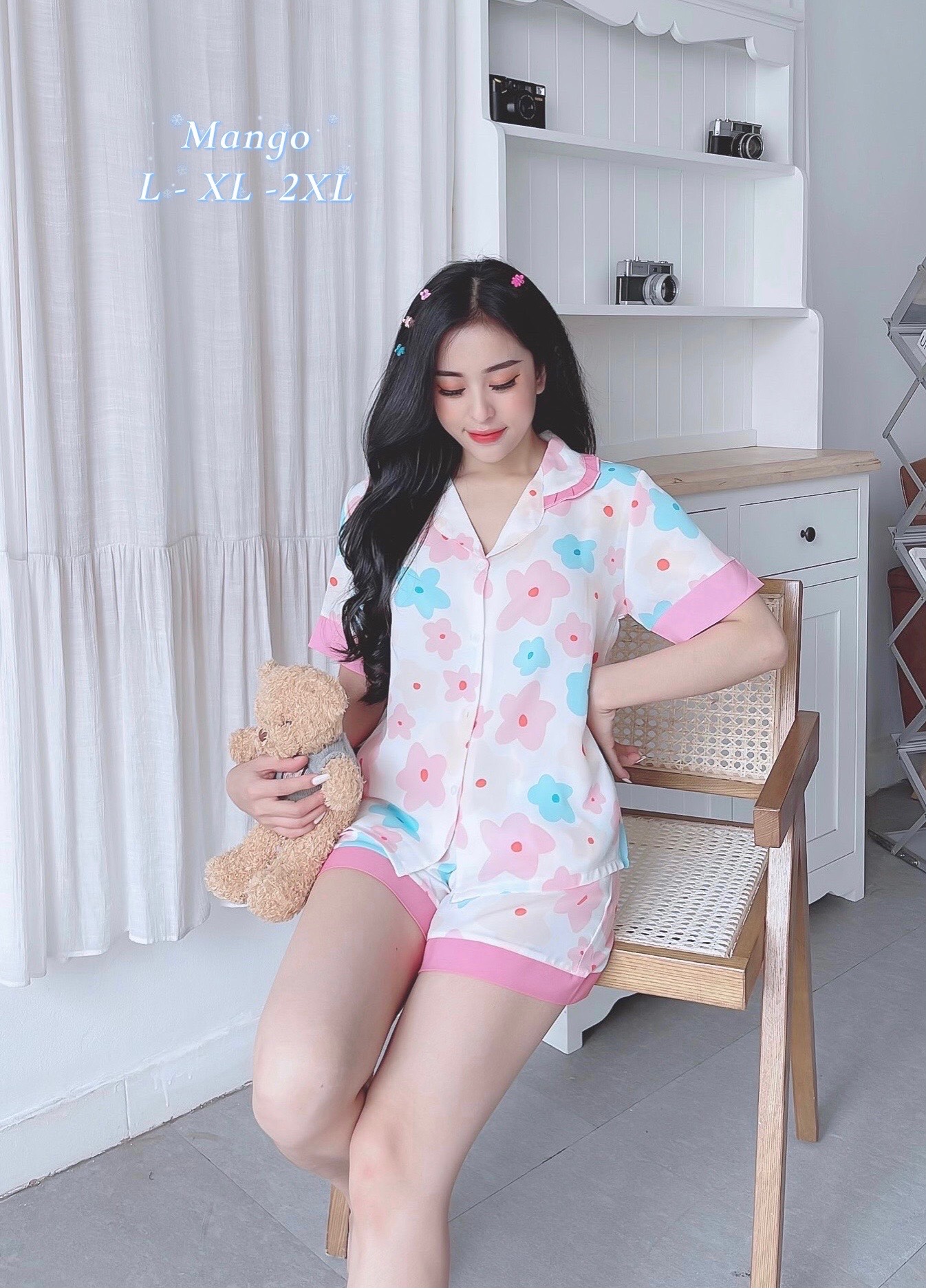 Bộ Pijama cao cấp màu trẻ trung, năng động, Vải không nhăng.