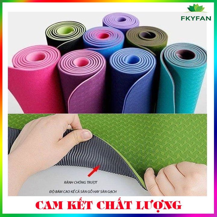 Thảm tập yoga TPE 2 lớp 6mm , thảm tập yoga chống trơn trượt, thảm tập yoga cao cấp, thảm tập yoga TPE 2 lớp, thảm tập yoga cao su non TPE, thảm tập yoga 2 lớp ,thảm yoga