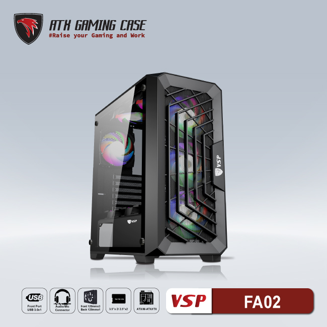 Vỏ case máy tính vsp gaming fa02 - hàng chính hãng