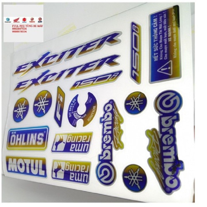 Exciter bộ tem màu titan - Vindecal BD