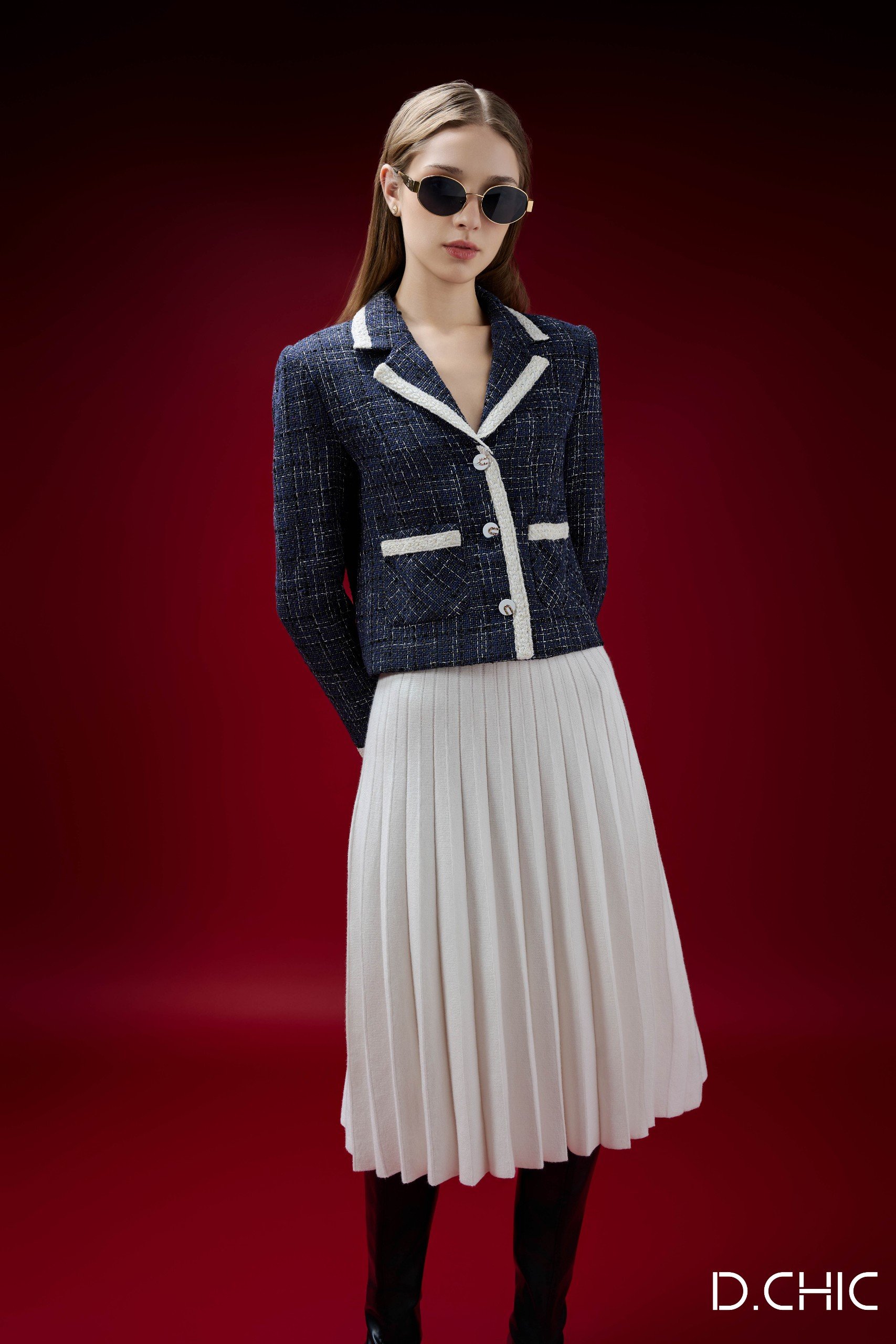 D.chic chân váy len xếp ly ms: 388023