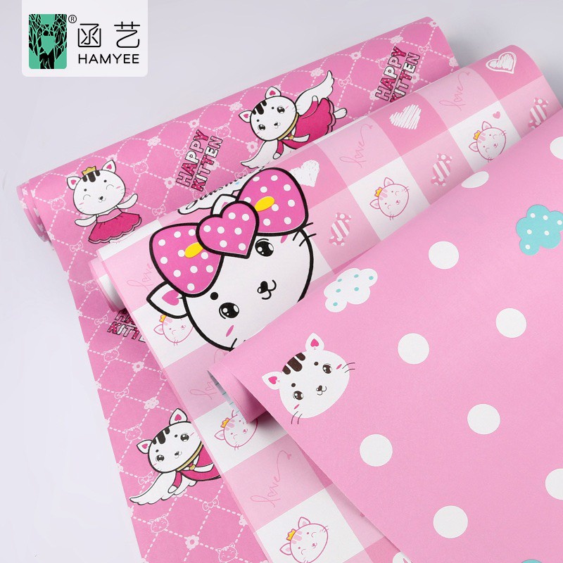 CUỘN 5M GIẤY DÁN TƯỜNG HOẠT HÌNH THIẾU NHI SIÊU ĐẸP - HELLO KITTY 