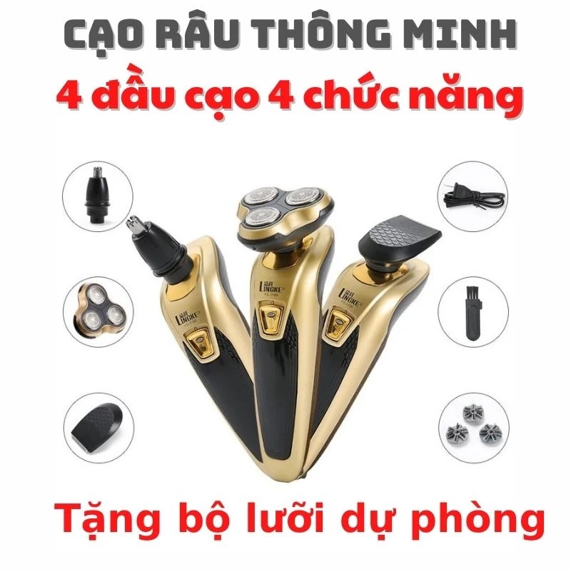 Máy cạo râu đa năng Lingke 3in1 kết hợp cạo râu, tỉa lông mũi và tỉa tóc