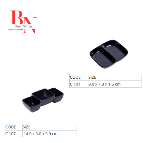 Chén Chấm Melamine Đen Bóng