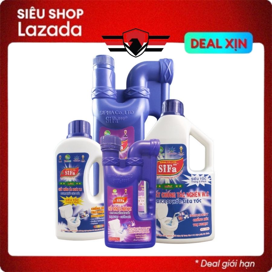 Chất thông tắc cống thông tắc bồn cầu chống hôi Siêu mạnh 5 phút 700g / 800g / 1400g / 1600g Victory's Sifa999 - Huy Tưởng
