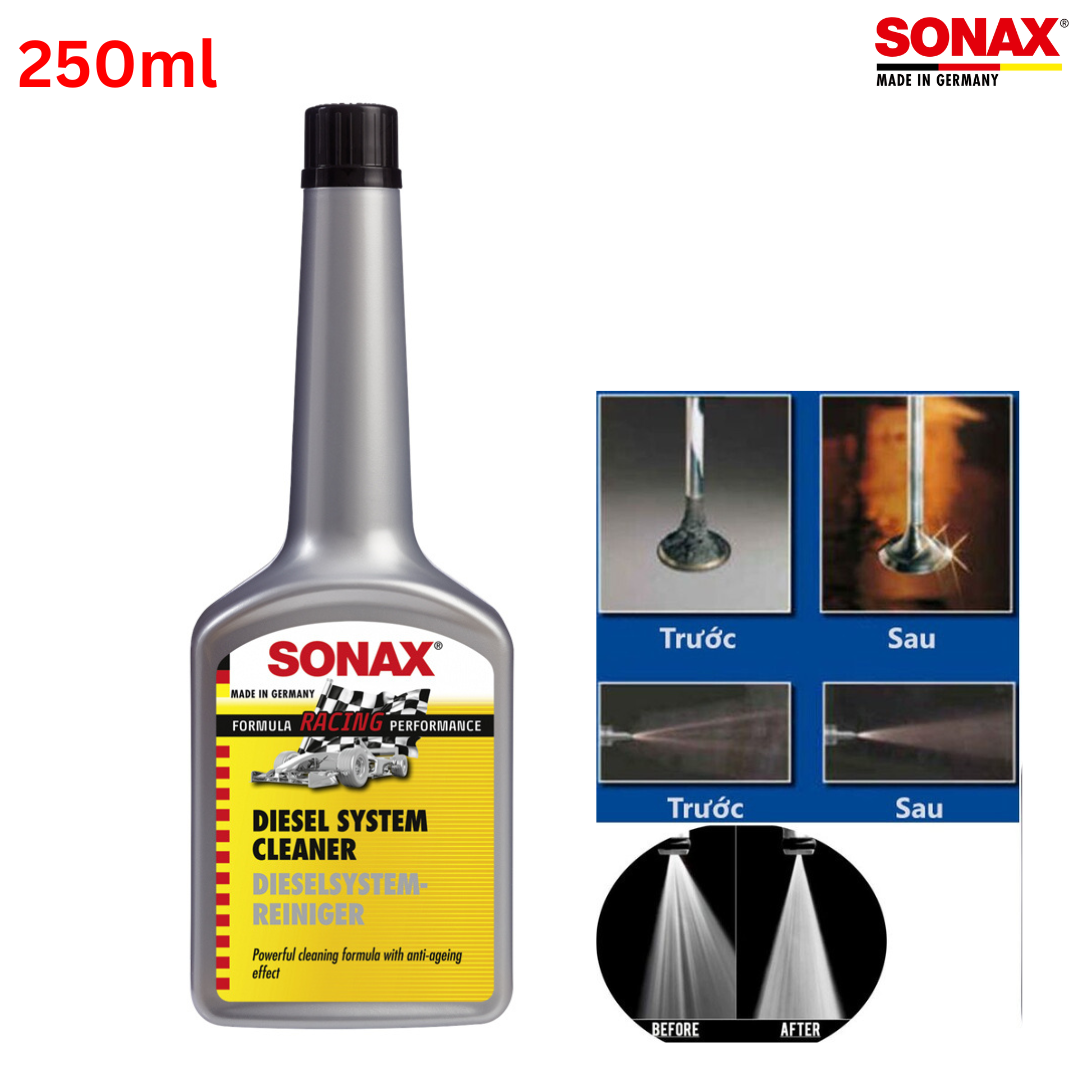 Phụ gia súc béc dầu ô tô sonax 518100 diesel system cleaner 250ml