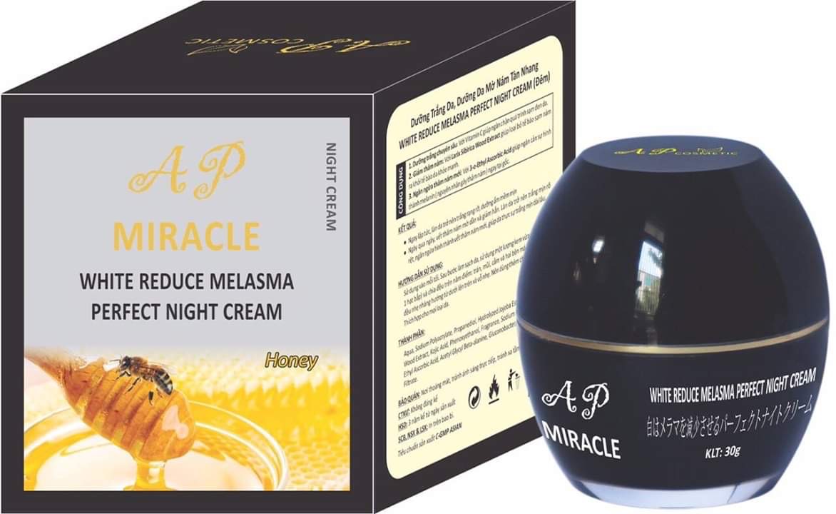 KEM DƯỠNG TRẮNG DA MỜ NÁM TÀN NHANG ĐÊM 30G AP MIRACLE