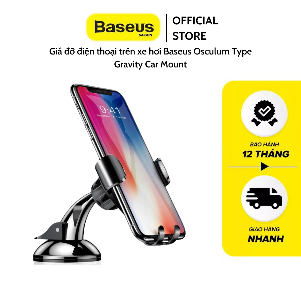 Giá đỡ điện thoại trên xe hơi Baseus Osculum Type Gravity Car Mount, kẹp điện thoại trên ôtô hít chân không cực kỳ hiện đại và tiện dụng